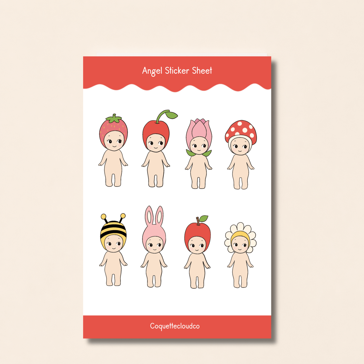 Angel Doll Sticker Sheet - Coquette Cloud Co