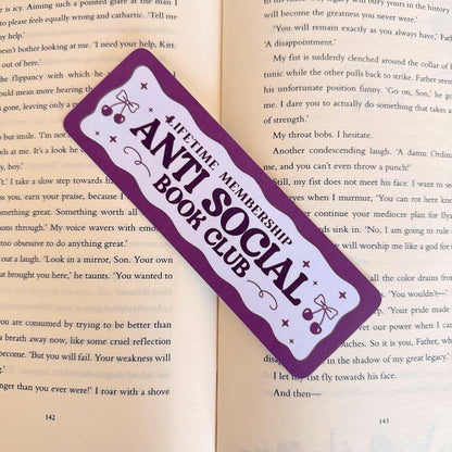 Anti Social Book Club Bookmark - Coquette Cloud Co