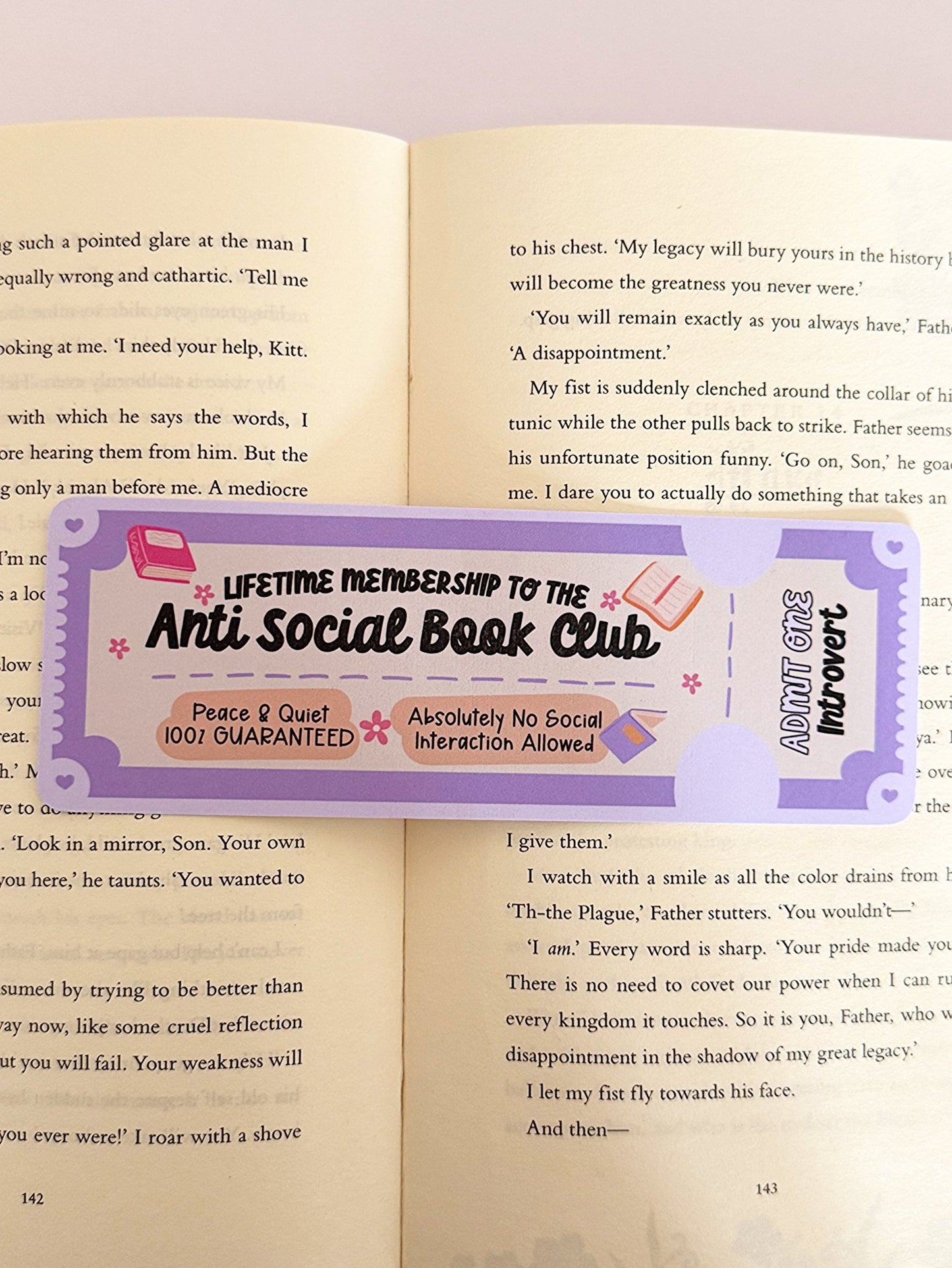 Anti Social Book Club Bookmark - Coquette Cloud Co