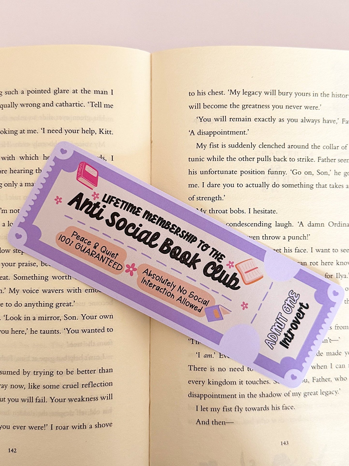 Anti Social Book Club Bookmark - Coquette Cloud Co