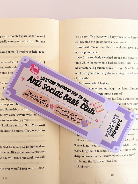 Anti Social Book Club Bookmark - Coquette Cloud Co