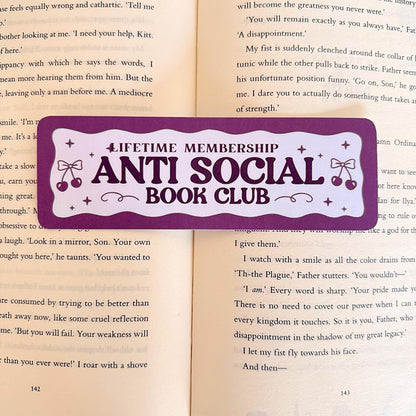 Anti Social Book Club Bookmark - Coquette Cloud Co