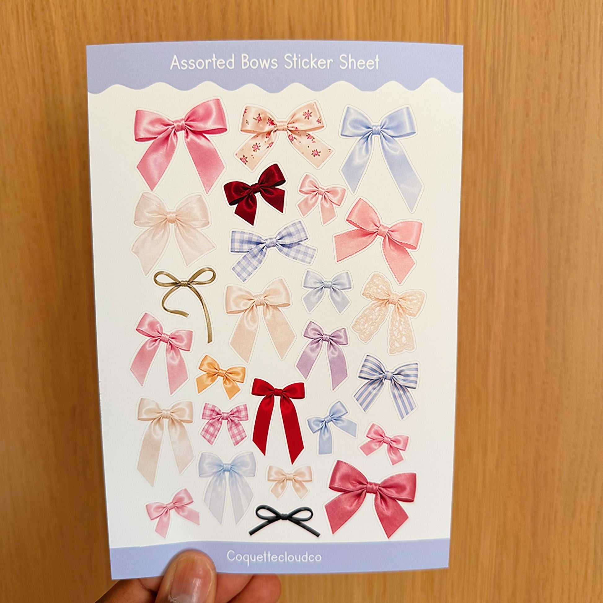 Assorted Bows Sticker Sheet - Coquette Cloud Co