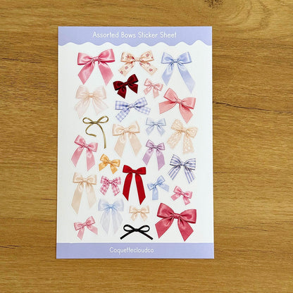 Assorted Bows Sticker Sheet - Coquette Cloud Co