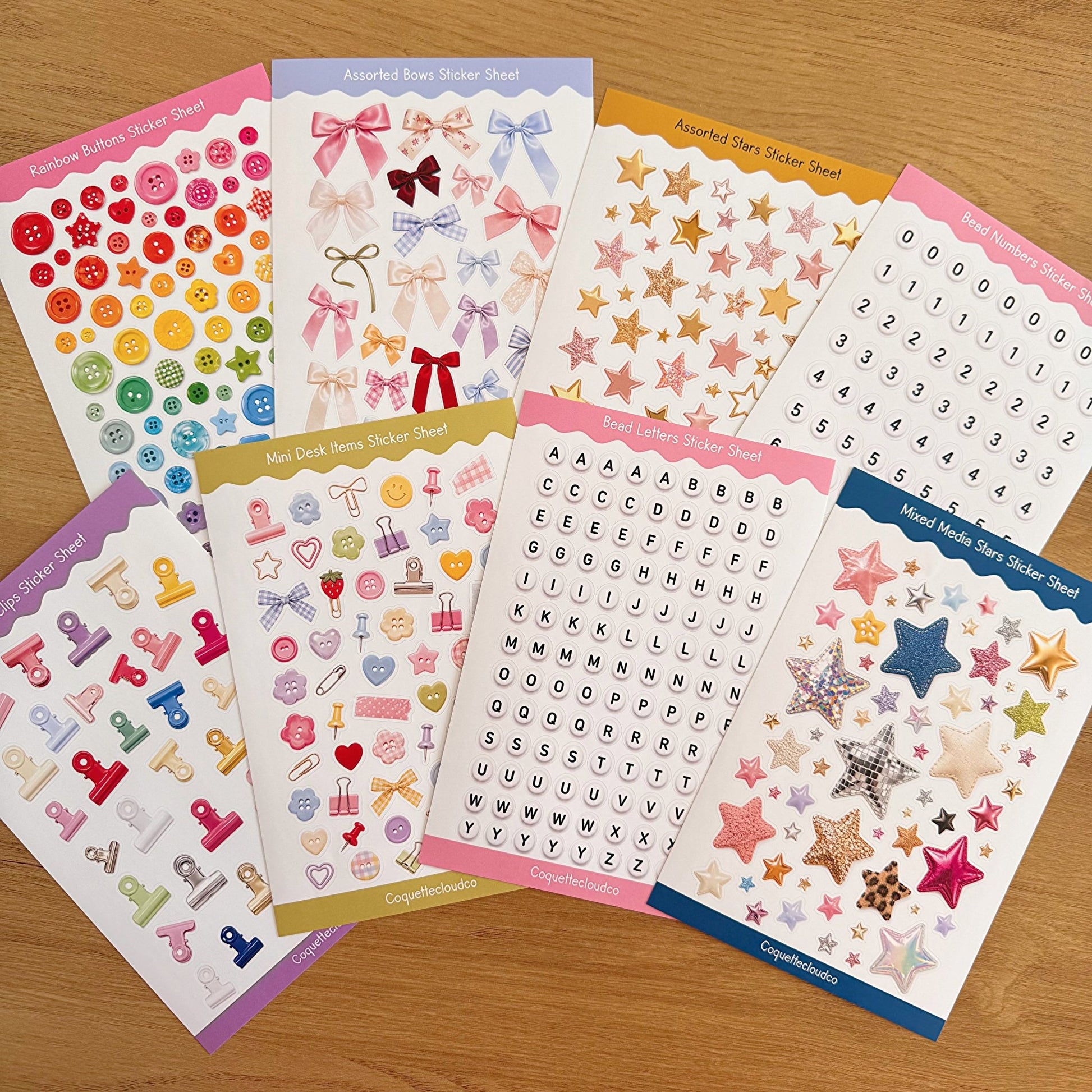 Assorted Bows Sticker Sheet - Coquette Cloud Co