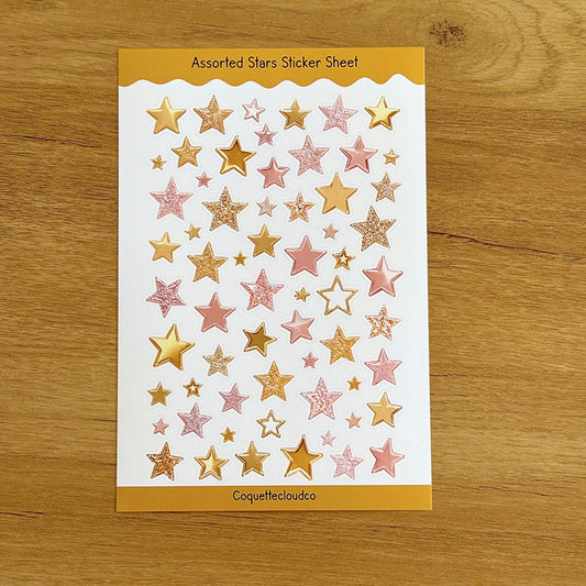 Assorted Stars Sticker Sheet - Coquette Cloud Co