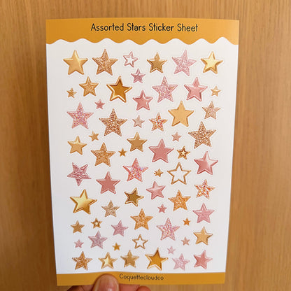 Assorted Stars Sticker Sheet - Coquette Cloud Co