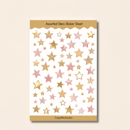 Assorted Stars Sticker Sheet - Coquette Cloud Co
