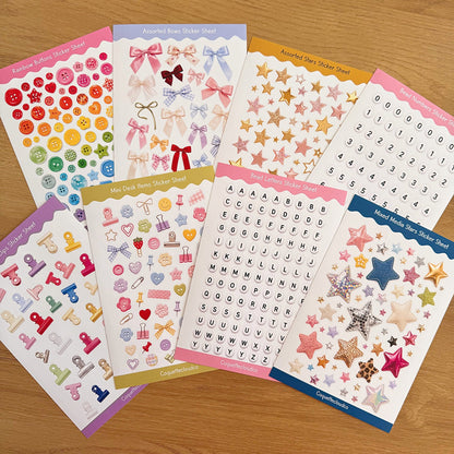 Beaded Numbers Sticker Sheet - Coquette Cloud Co