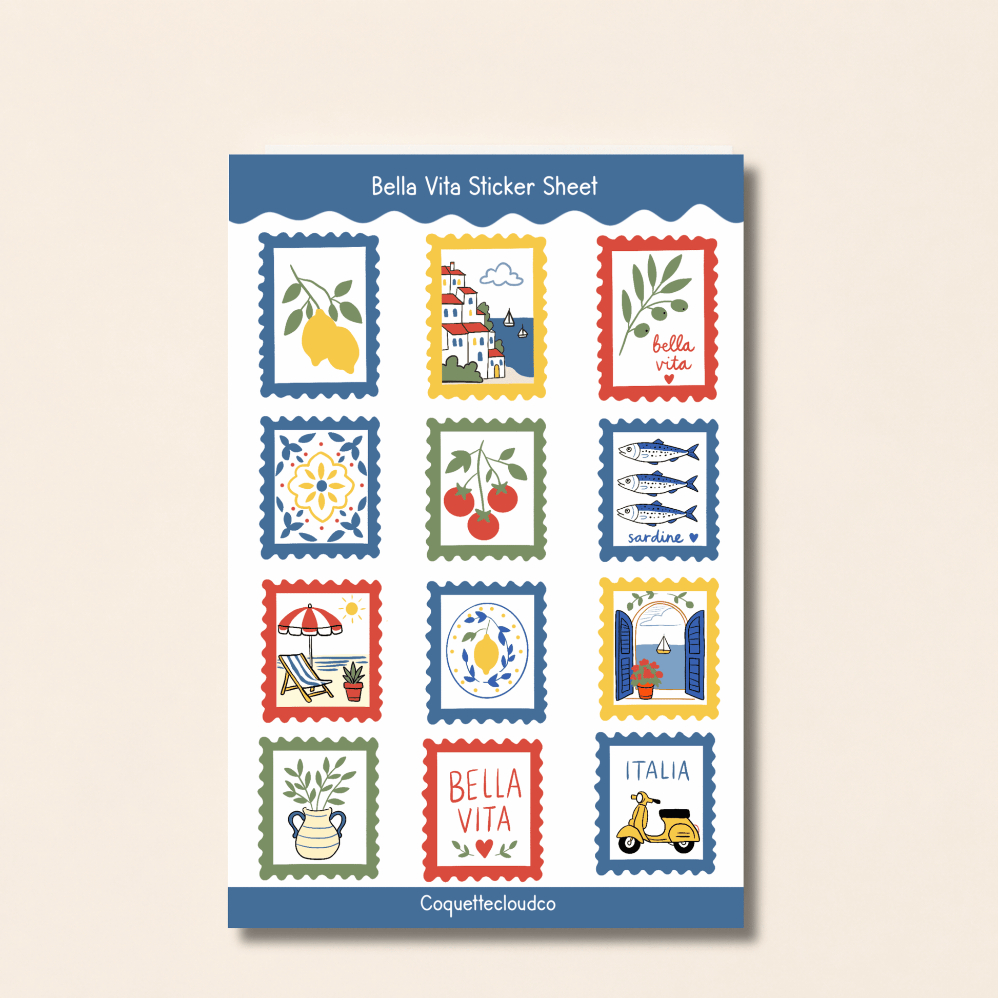 Bella Vita Sticker Sheet - Coquette Cloud Co