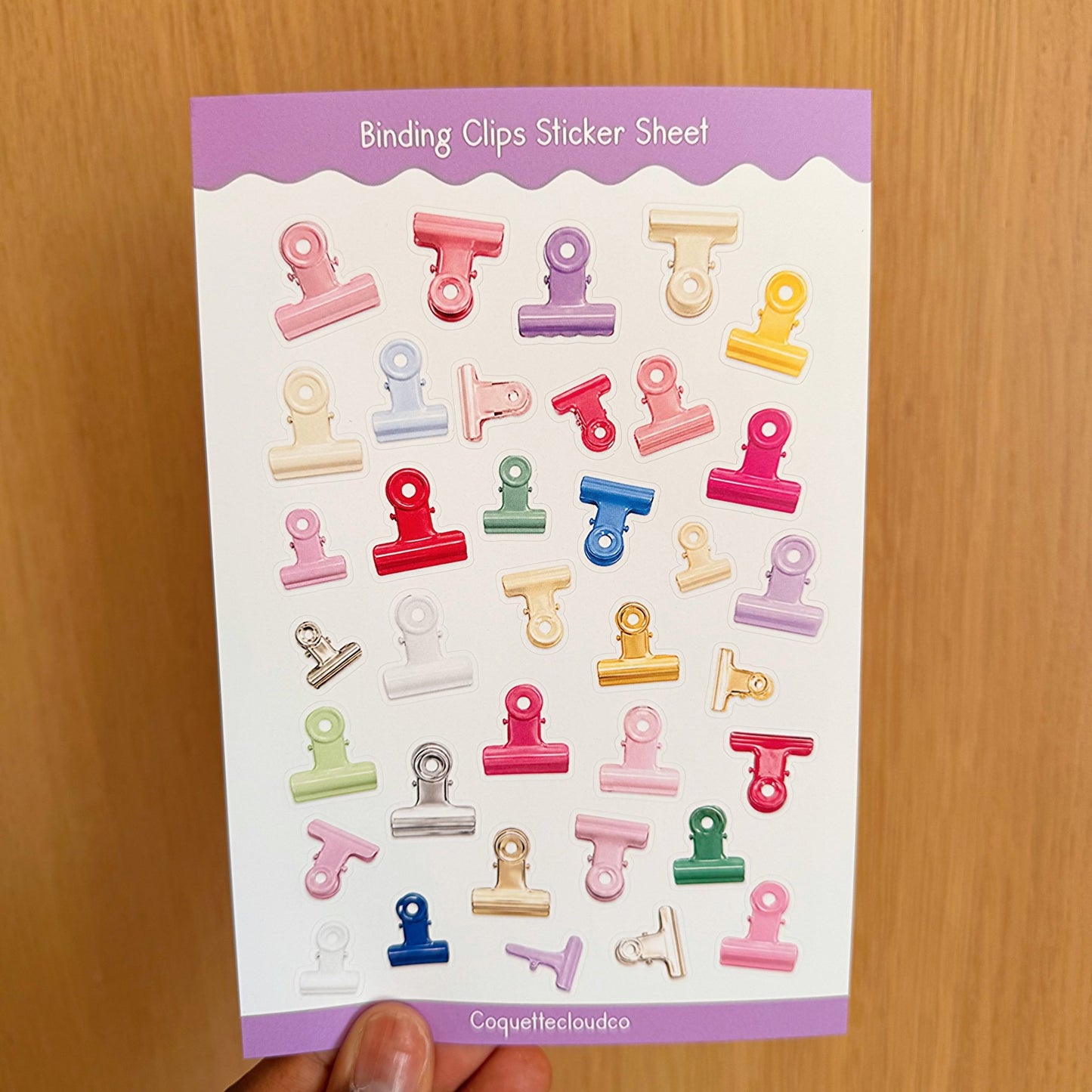 Binding Clips Sticker Sheet - Coquette Cloud Co