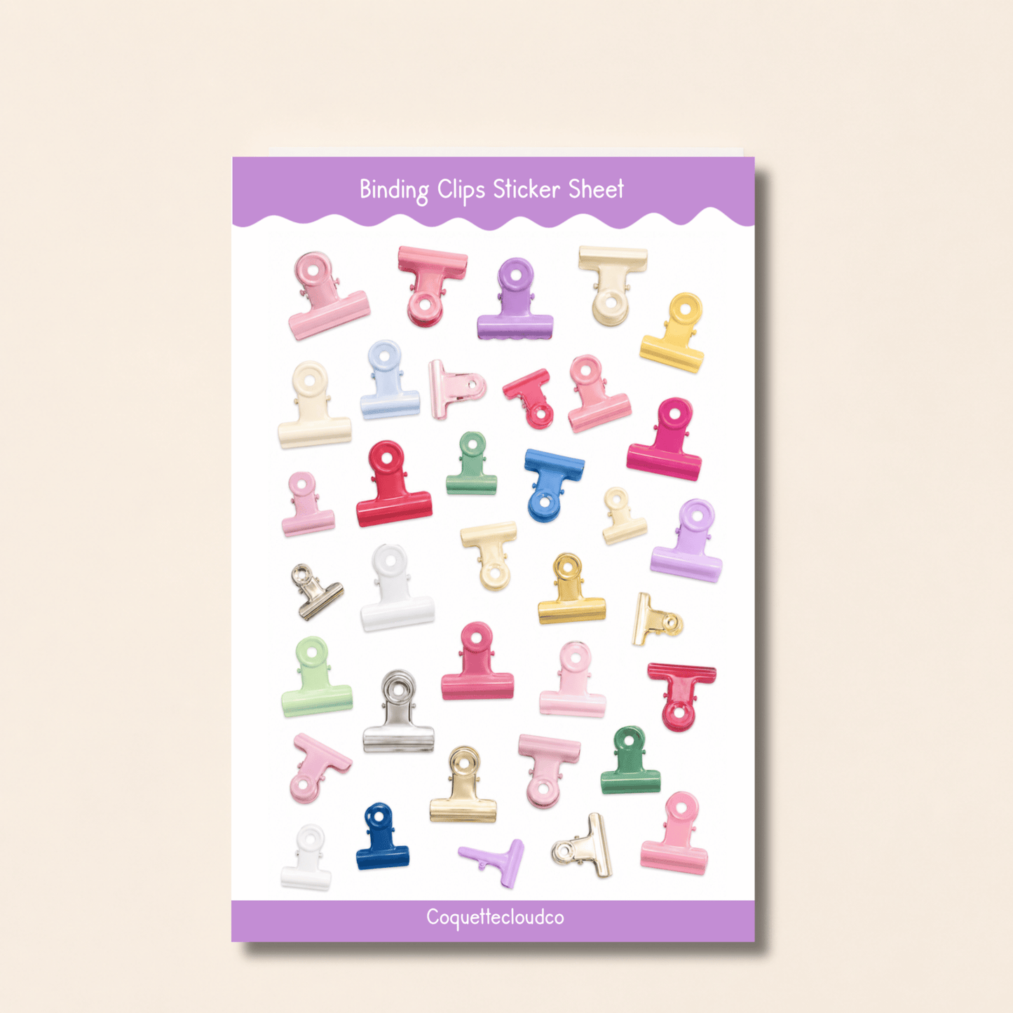 Binding Clips Sticker Sheet - Coquette Cloud Co