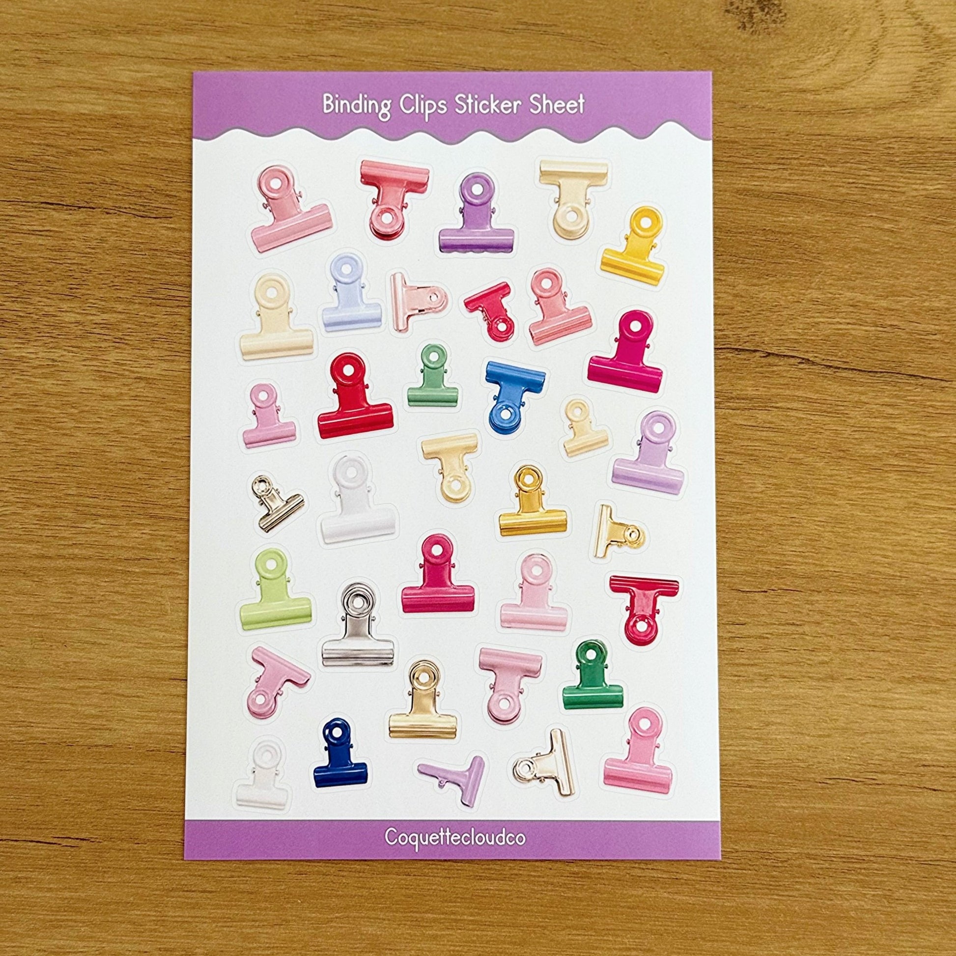 Binding Clips Sticker Sheet - Coquette Cloud Co