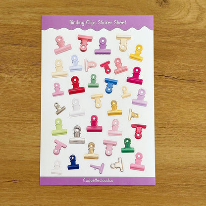 Binding Clips Sticker Sheet - Coquette Cloud Co