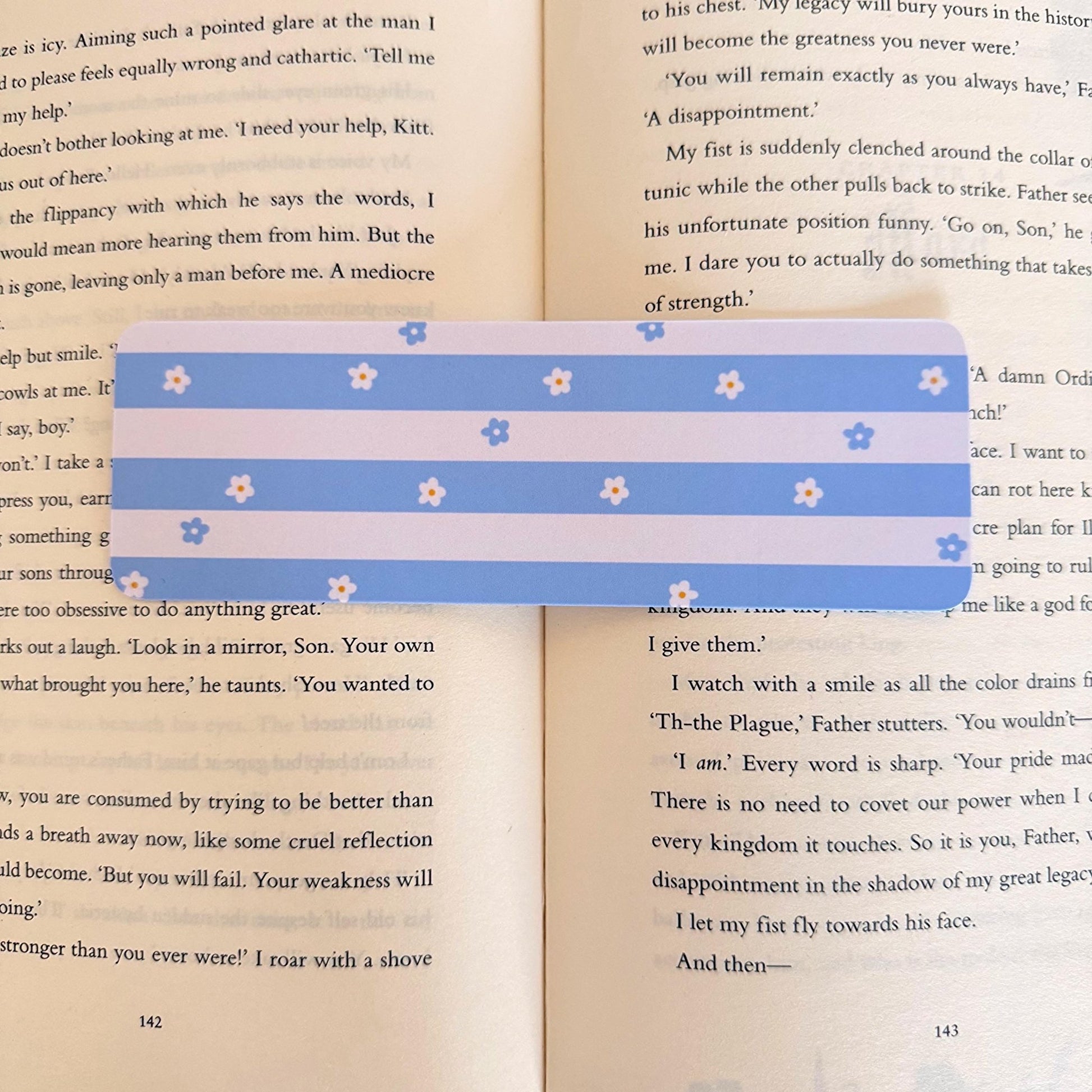 Blue Floral Bookmark - Coquette Cloud Co