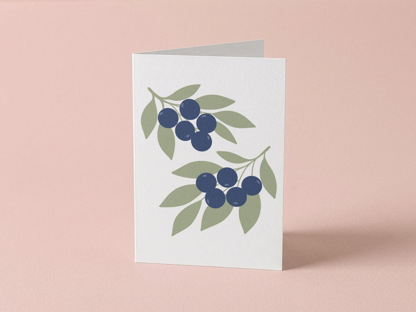 Blueberry Minimalist Botanical Greeting Card - Coquette Cloud Co