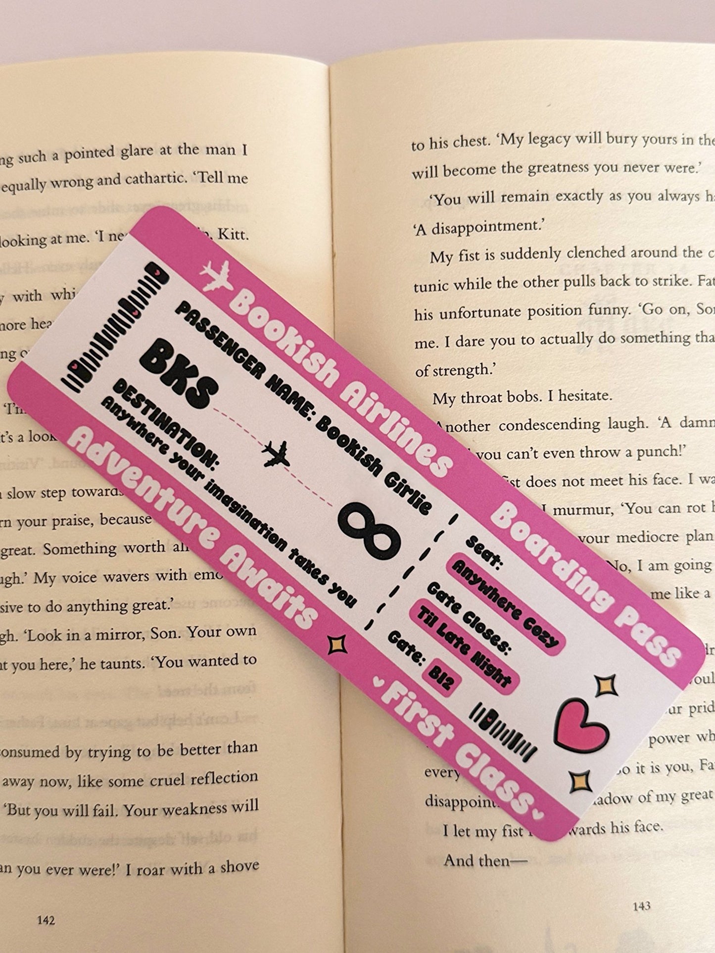 Bookish Airlines Bookmark - Coquette Cloud Co