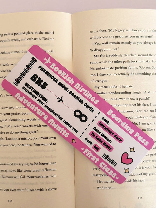 Bookish Airlines Bookmark - Coquette Cloud Co