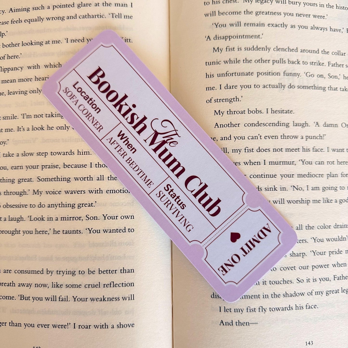 Bookish Mum Bookmark - Coquette Cloud Co