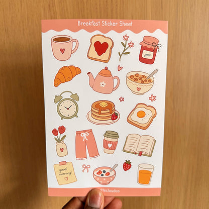 Breakfast Sticker Sheet - Coquette Cloud Co