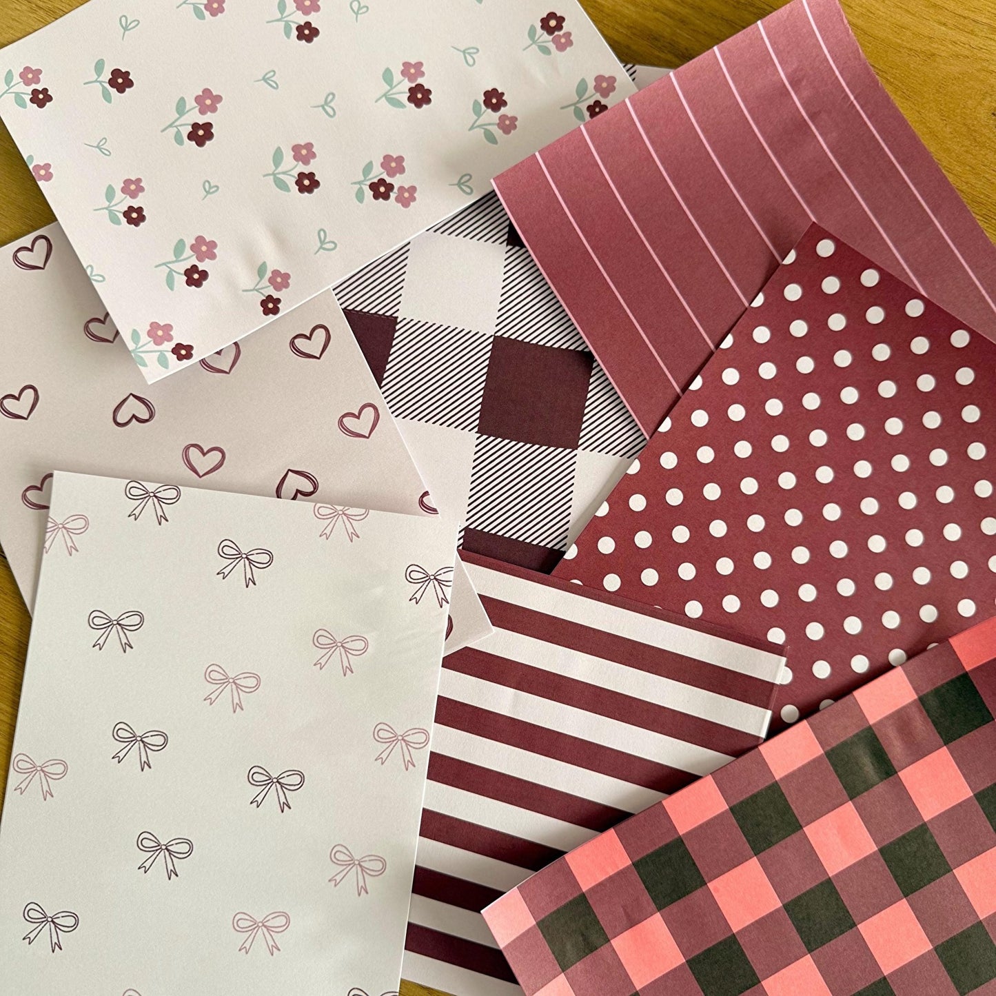 Burgundy Scrapbook Paper Pack A5 - Coquette Cloud Co