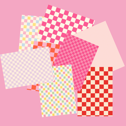 Checkered Scrapbook Paper Pack A5 - Coquette Cloud Co