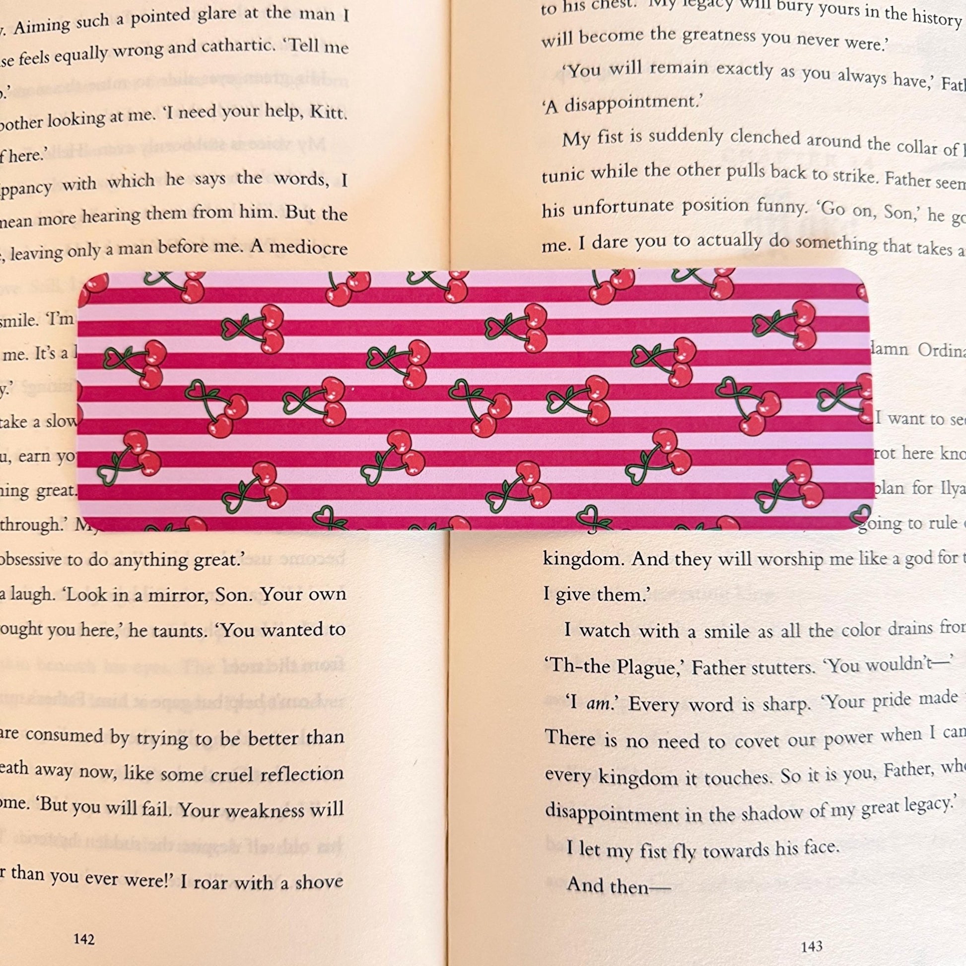 Cherry Stripes Bookmark - Coquette Cloud Co