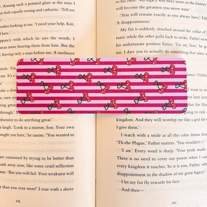 Cherry Stripes Bookmark - Coquette Cloud Co
