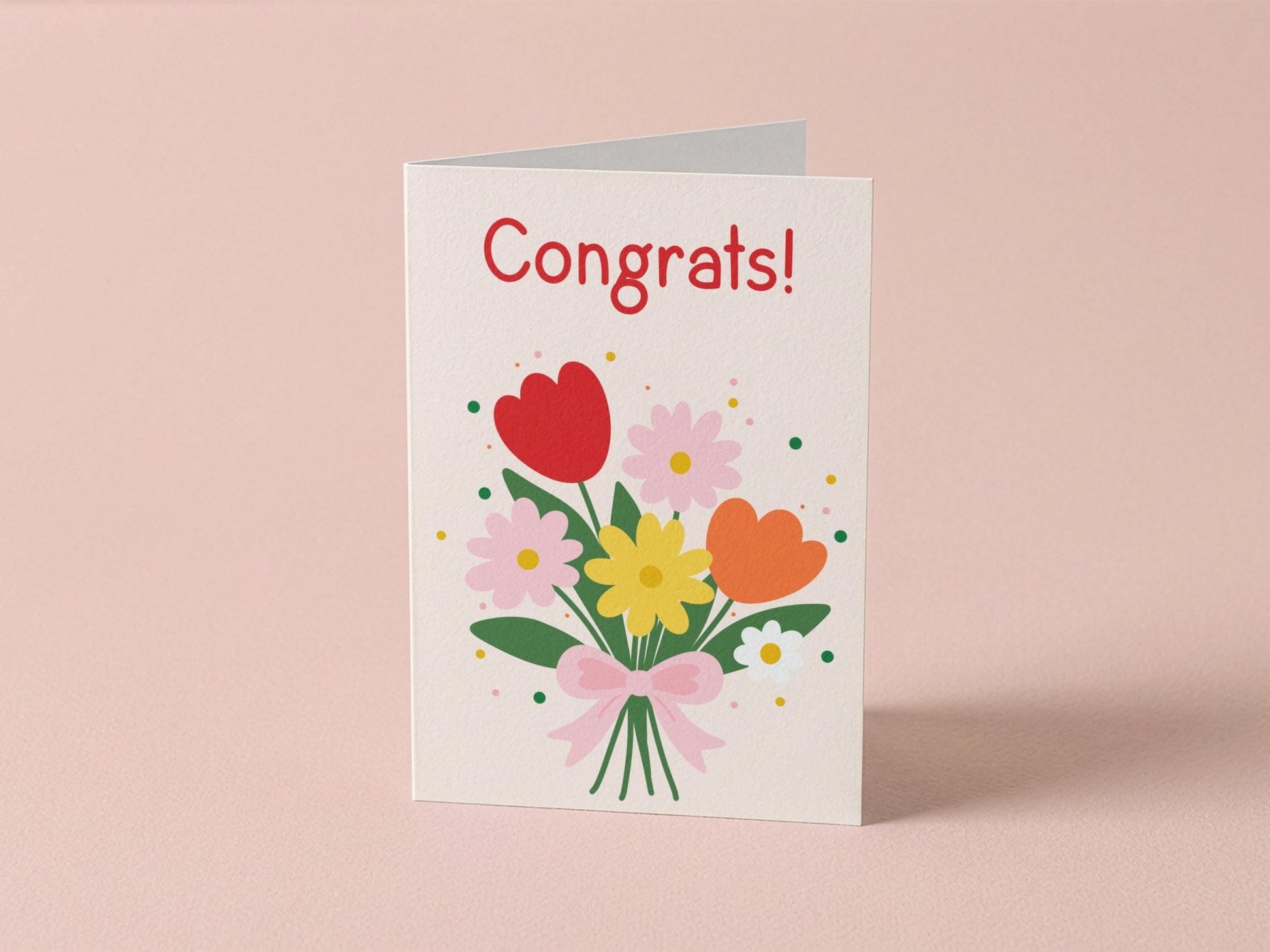 Congrats Cute Floral Greeting Card - Coquette Cloud Co