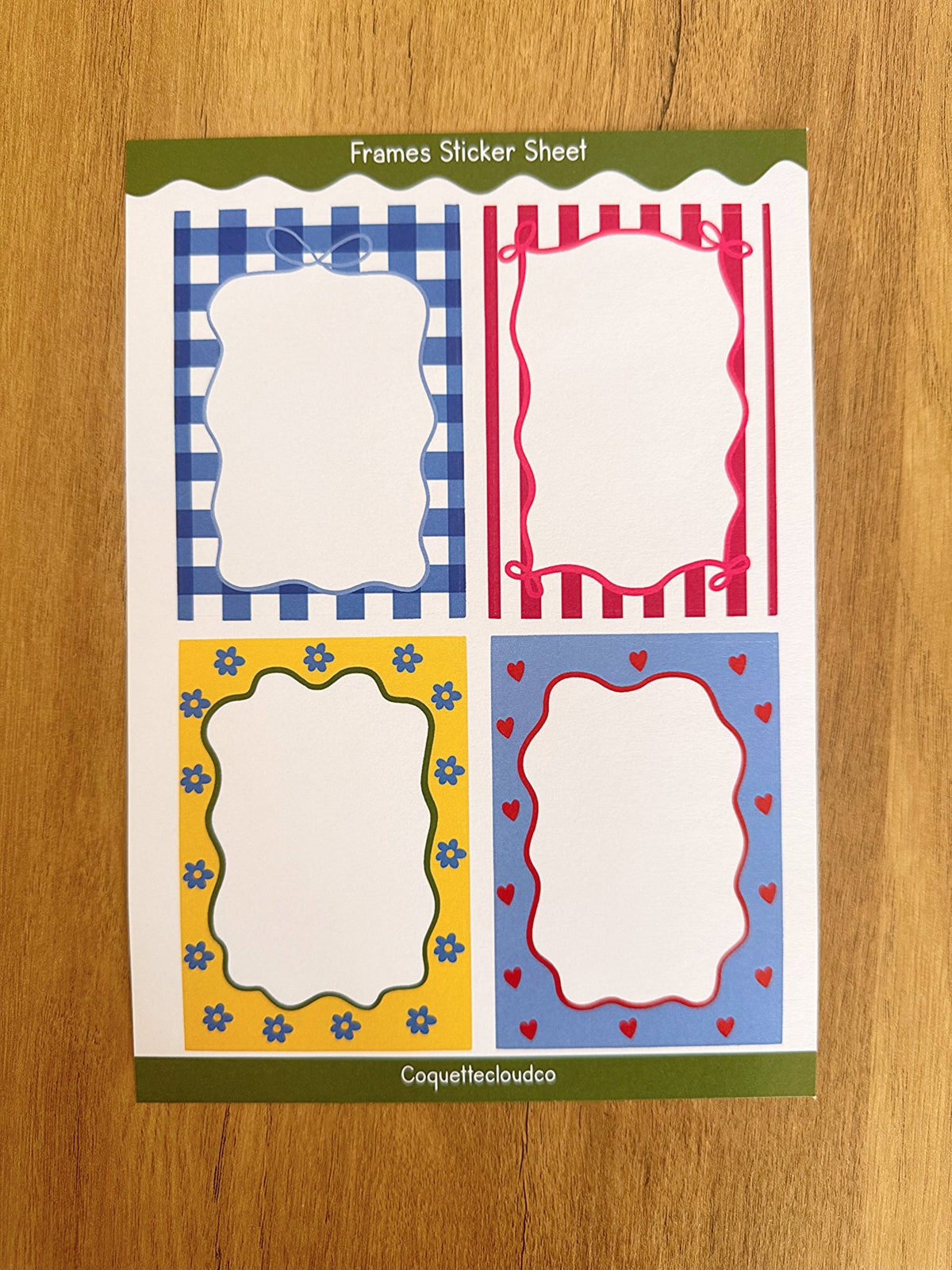Coquette Frames Sticker Sheet - Coquette Cloud Co