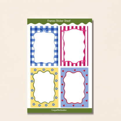 Coquette Frames Sticker Sheet - Coquette Cloud Co