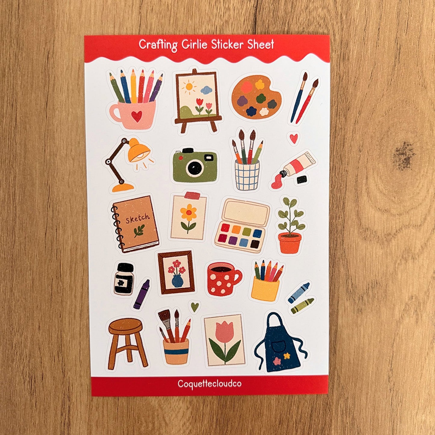 Crafting Girlie Sticker Sheet - Coquette Cloud Co