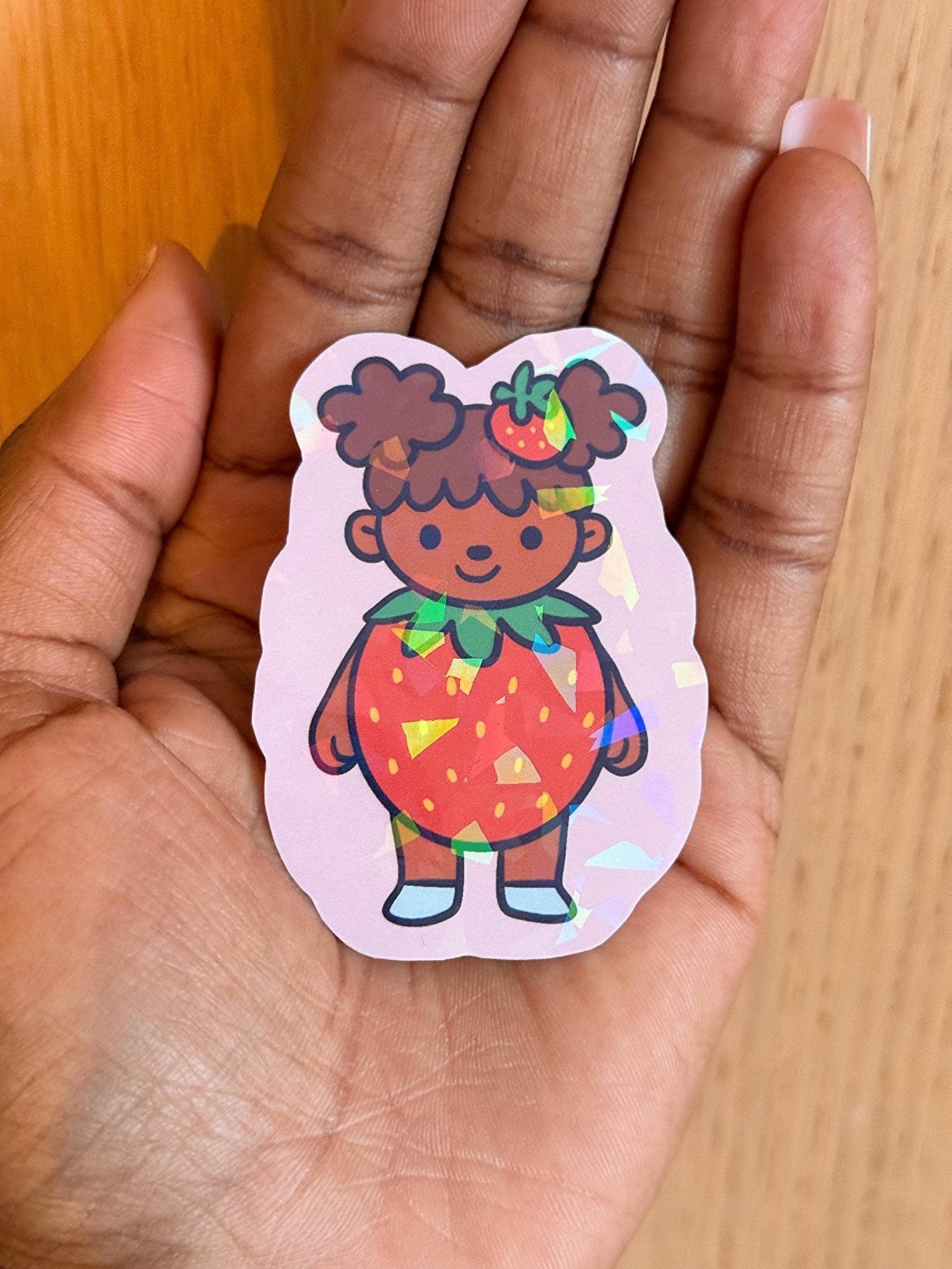 Cute Strawberry Girl Sticker - Coquette Cloud Co