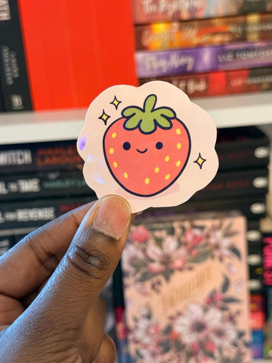 Cute Strawberry Vinyl Sticker - Coquette Cloud Co