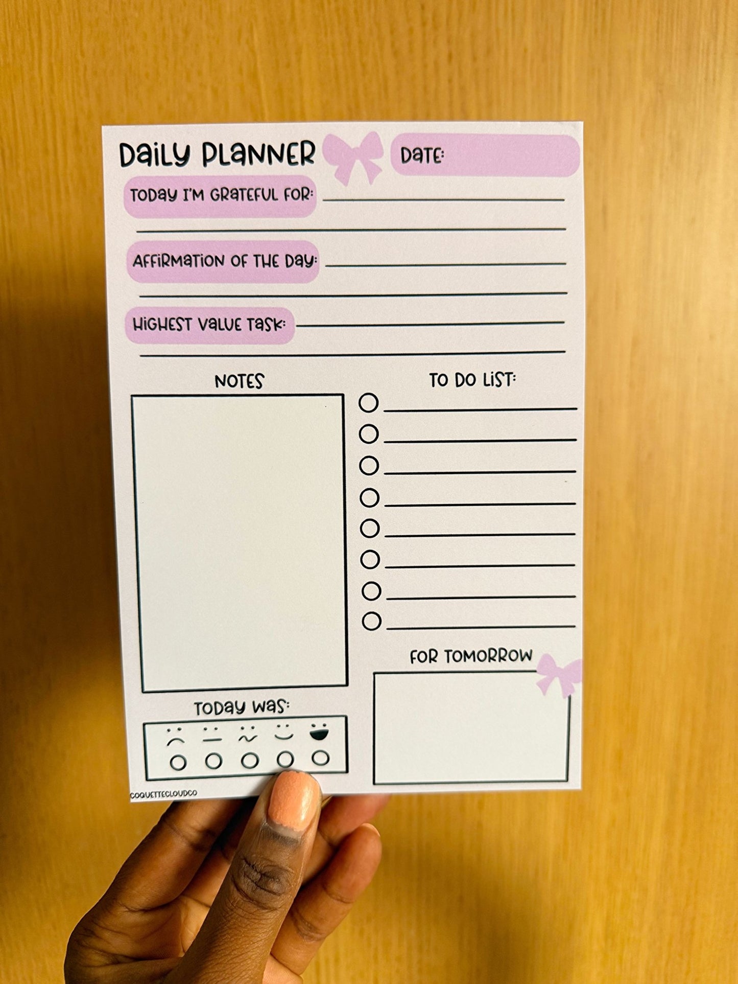 Daily Planner Notepad A5 - Coquette Cloud Co