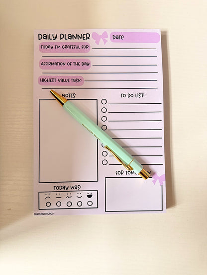 Daily Planner Notepad A5 - Coquette Cloud Co