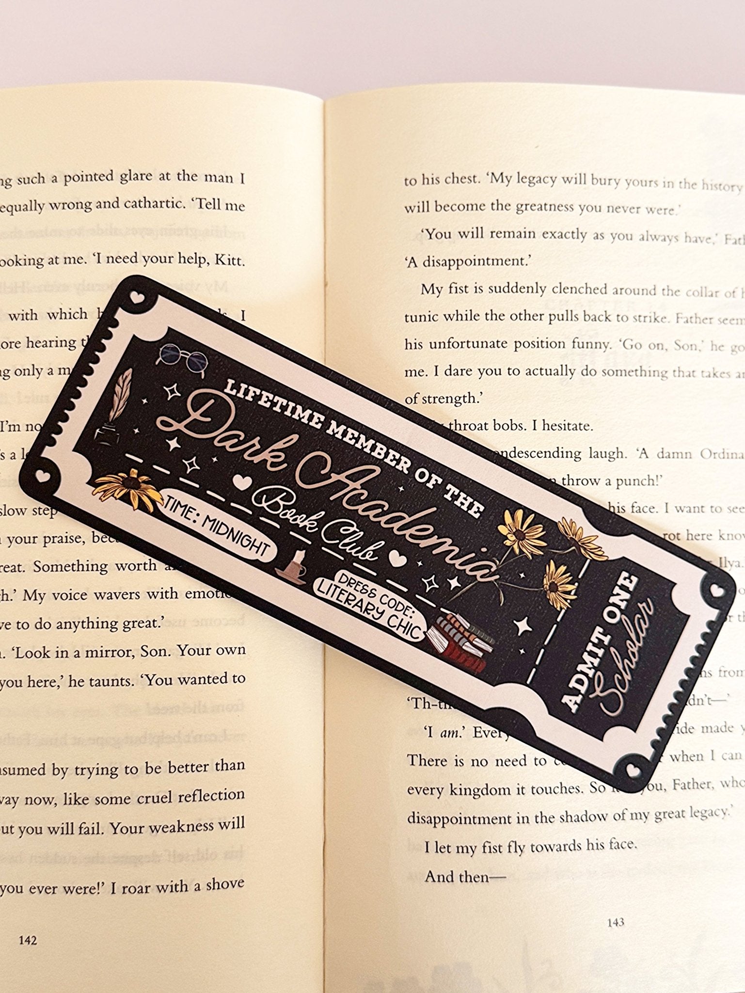 Dark Academia Book Club Bookmark - Coquette Cloud Co