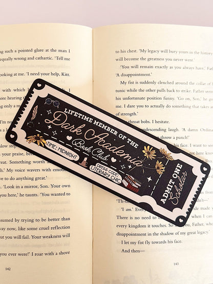 Dark Academia Book Club Bookmark - Coquette Cloud Co