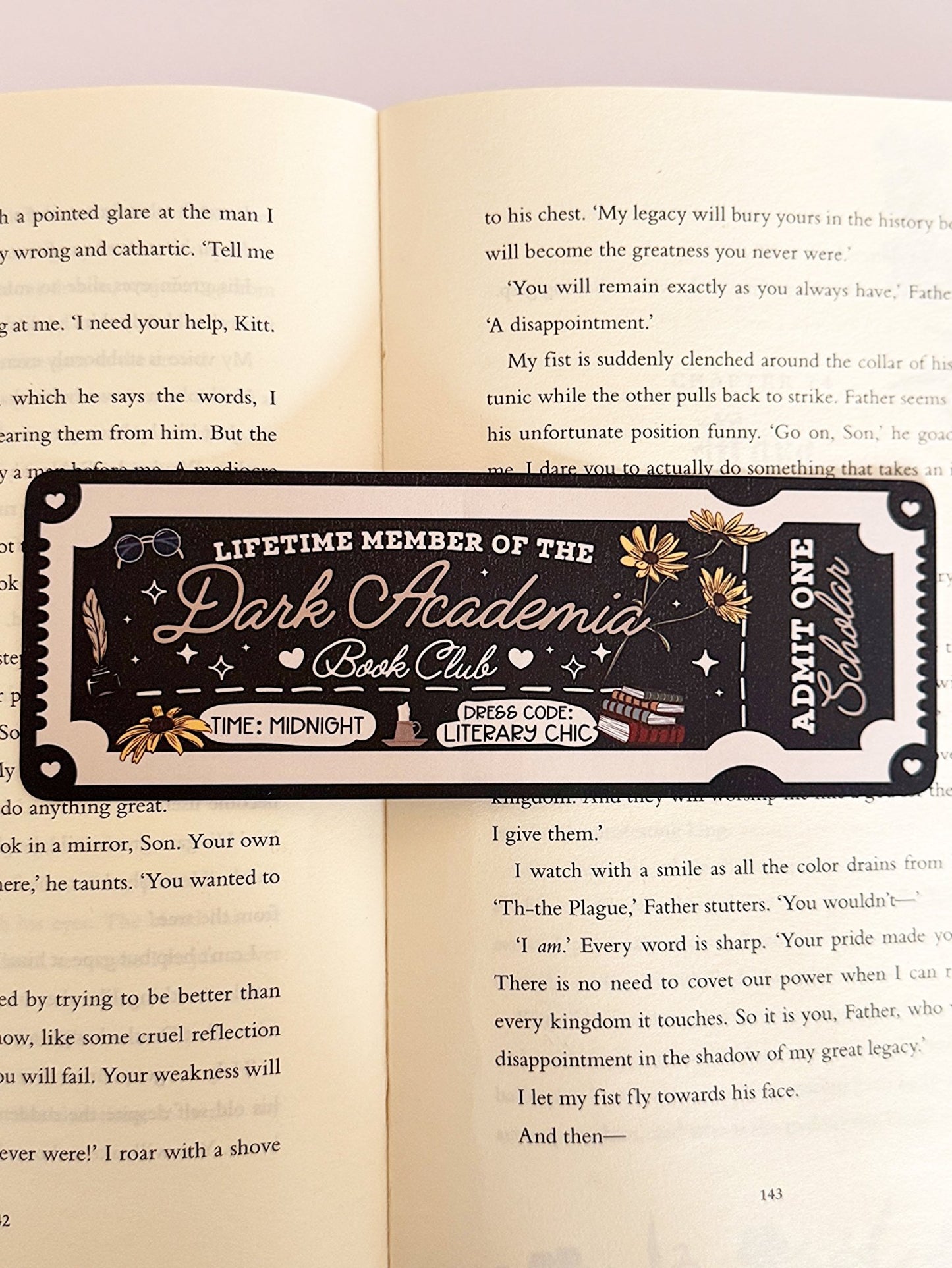 Dark Academia Book Club Bookmark - Coquette Cloud Co