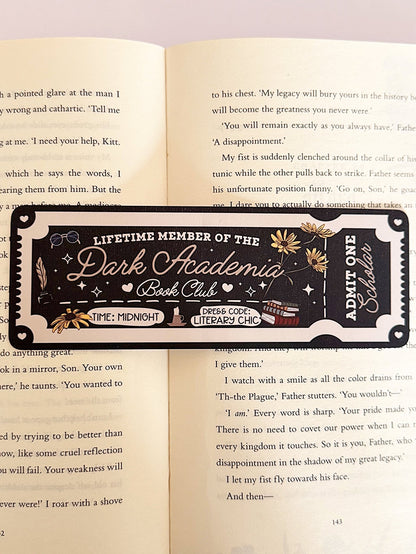 Dark Academia Book Club Bookmark - Coquette Cloud Co