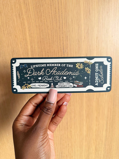Dark Academia Book Club Bookmark - Coquette Cloud Co