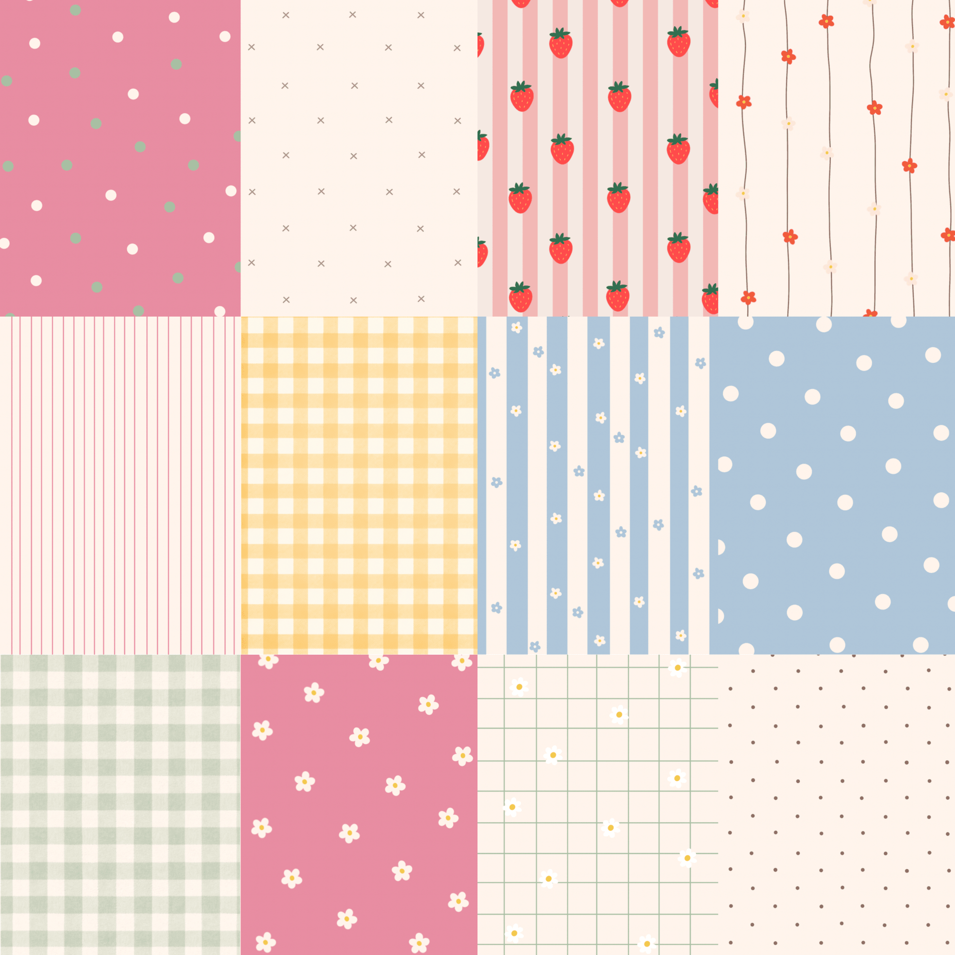 Floral & Basics Patterned Scrapbook Paper Booklet A5 - Coquette Cloud Co