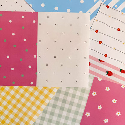 Floral & Basics Patterned Scrapbook Paper Booklet A5 - Coquette Cloud Co