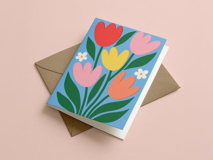 Floral Modern Tulip Greeting Card - Coquette Cloud Co