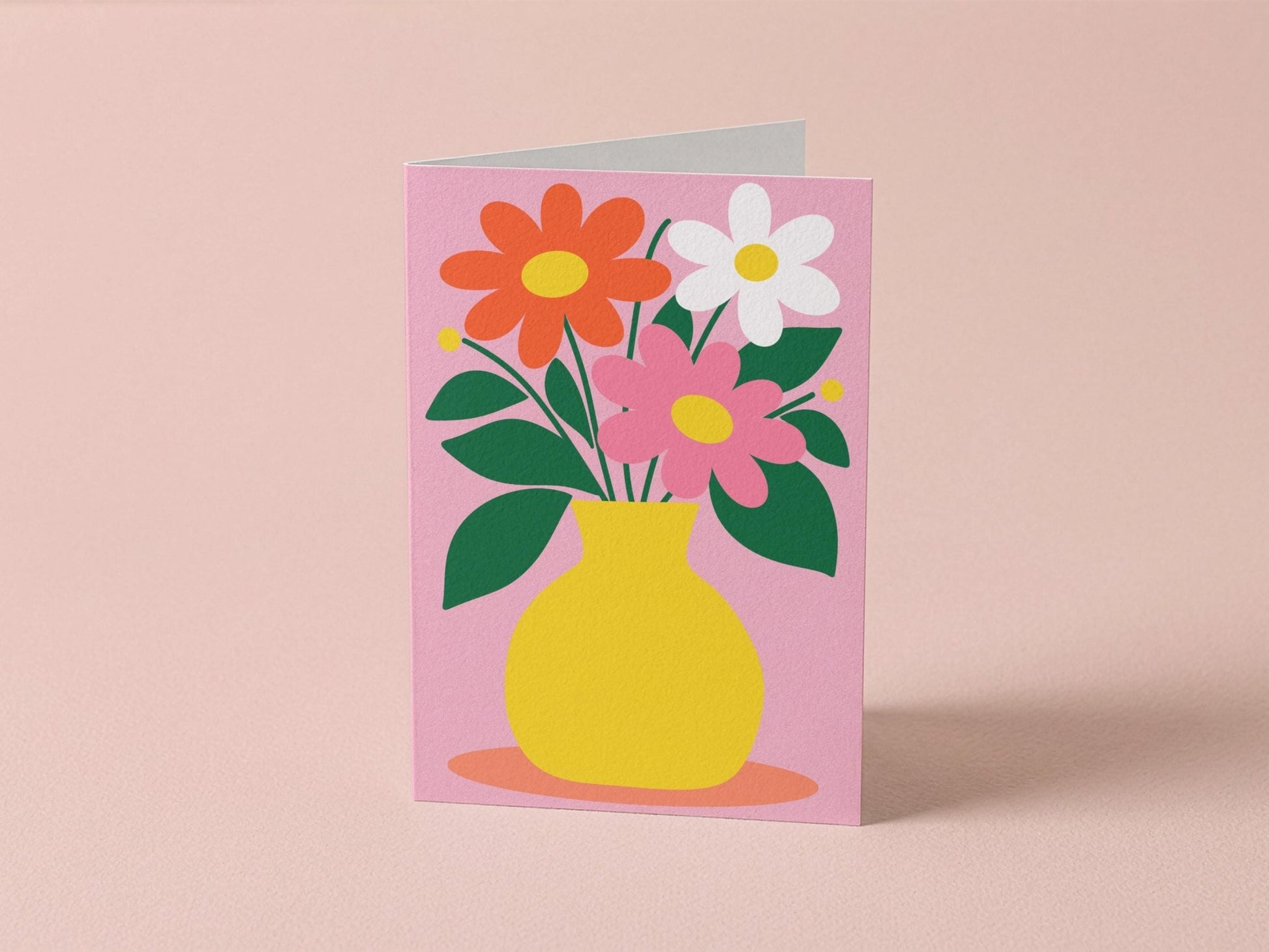 Floral Vase Colourful Flower Greeting Card - Coquette Cloud Co