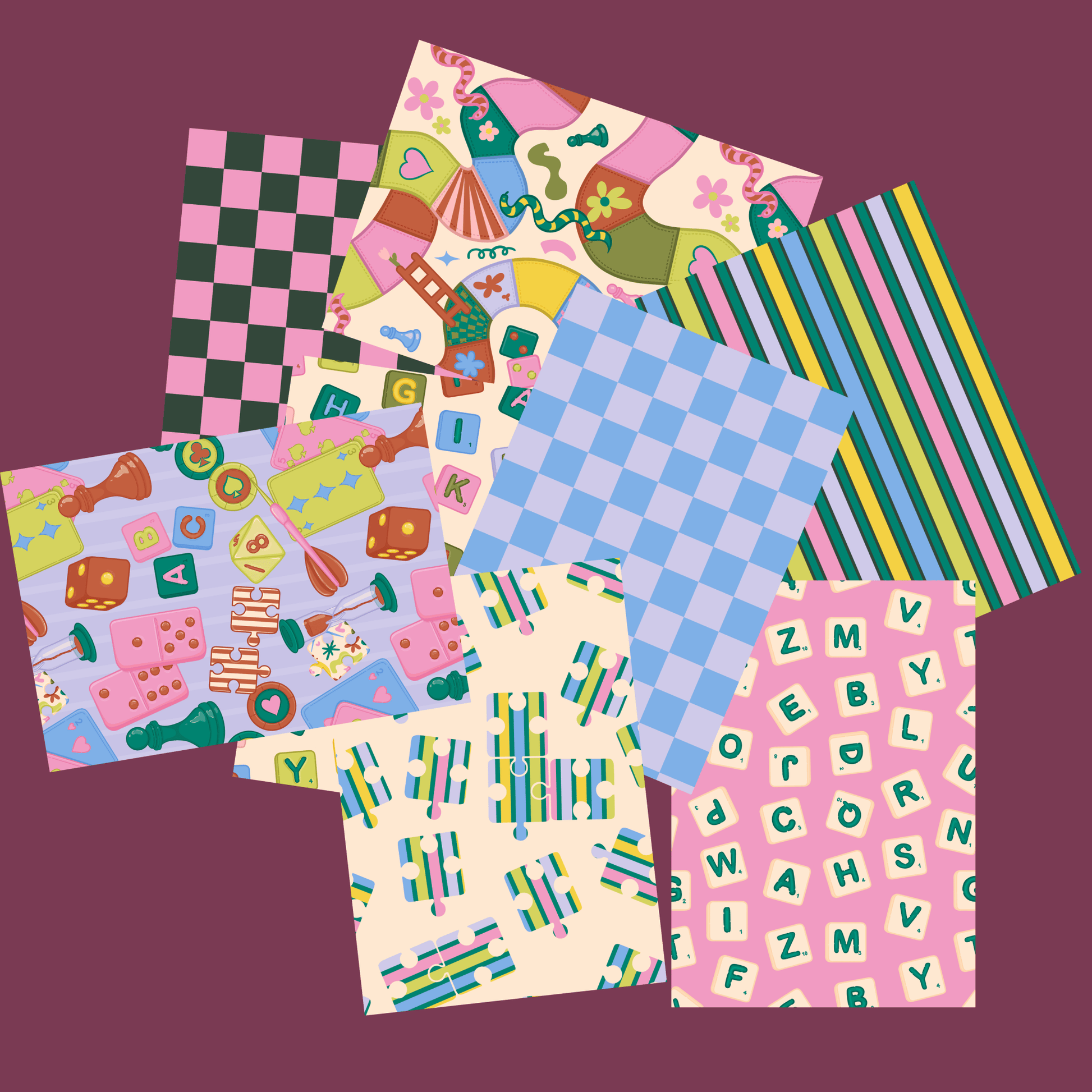 Games Scrapbook Paper Pack A5 - Coquette Cloud Co