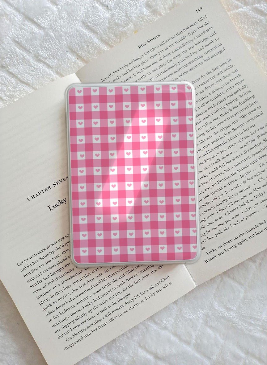 Gingham Hearts Kindle Insert - Coquette Cloud Co
