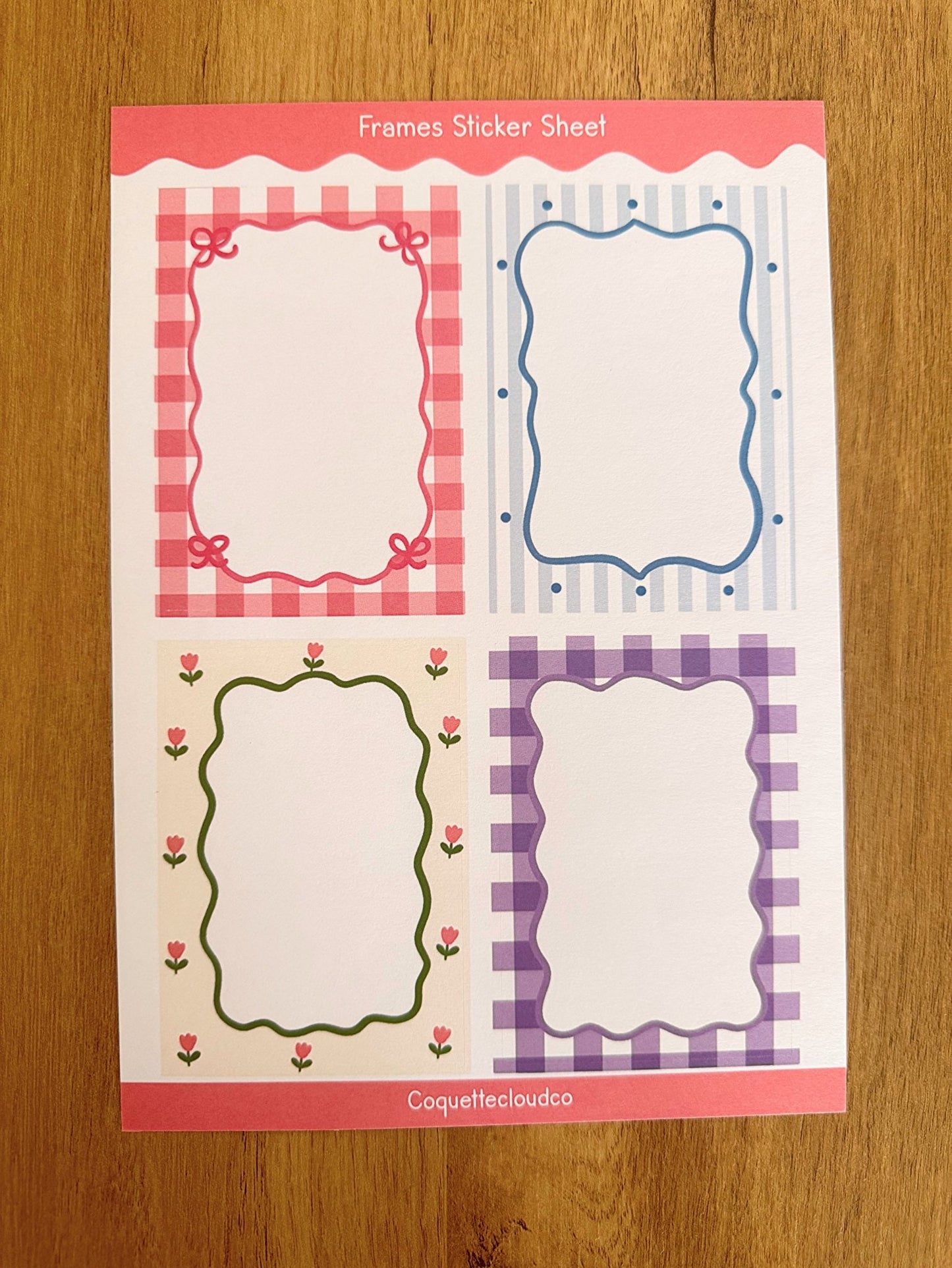 Girlie Frames Sticker Sheet - Coquette Cloud Co
