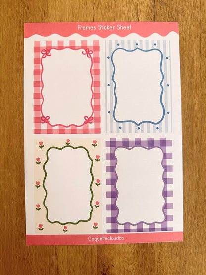 Girlie Frames Sticker Sheet - Coquette Cloud Co
