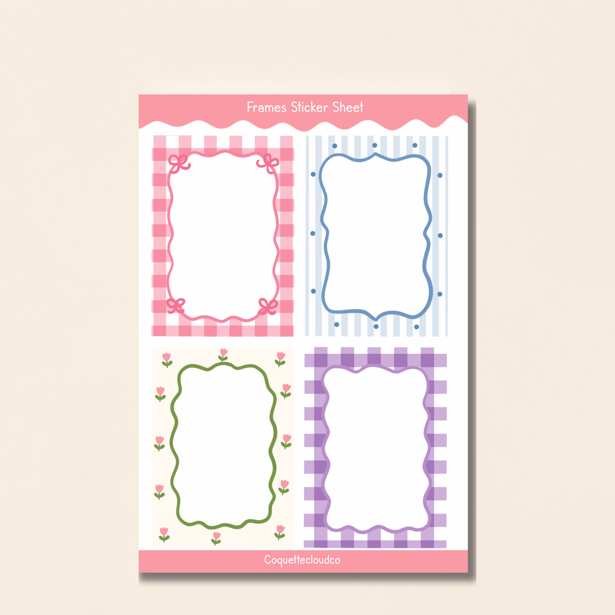 Girlie Frames Sticker Sheet - Coquette Cloud Co